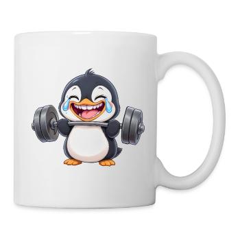 pingouin fort avec haltère fitness musculation - Mug blanc - blanc - Droite