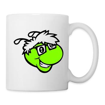 Nerd Caterpillar Intelligent Geek Worm Horn-rimmed Glasses Smart - Mug - white - Right