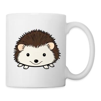 Niedlicher Igel mit freundlichem Gesicht - Tasse - Weiß - Rechts