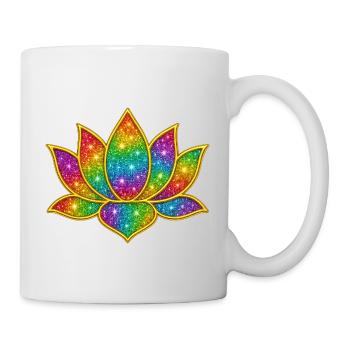 Leuchtendes Glitzer-Lotus-Symbol - Tasse - Weiß - Rechts