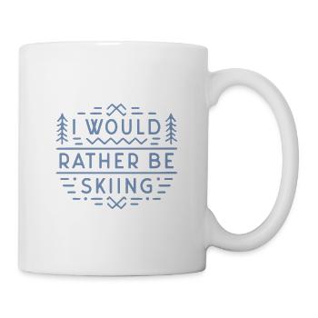 Ski lover funny skier I would rather be skiing - Mug - white - Right