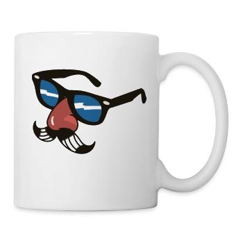 Lunettes avec moustache et nez – Motif amusant - Mug blanc - blanc - Droite