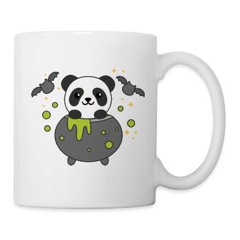 Panda Joyeux Halloween Bâton de Chaudron de Sorcière - Mug blanc - blanc - Droite