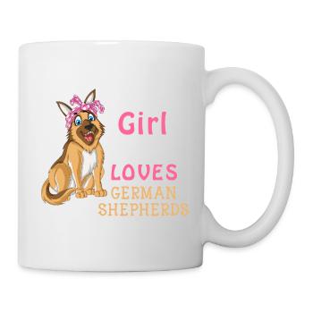Girl Loves German Shepherd - Mug - white - Right