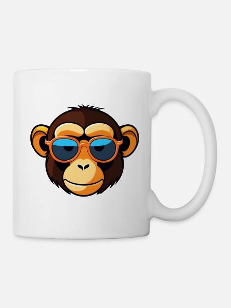 Cool Affe mit Sonnenbrille - Tasse - Weiß