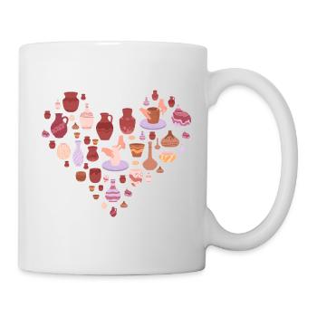Liebe Zur Töpferei Herzform Kunst - Tasse - Weiß - Rechts