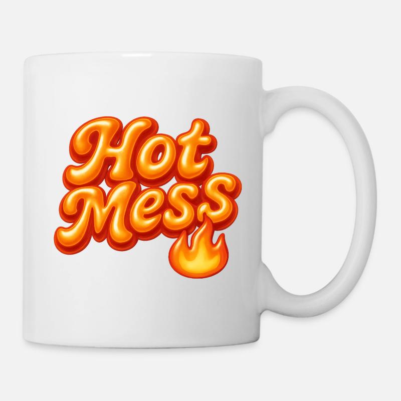 hot mess / y2k statement design - Tasse - Weiß