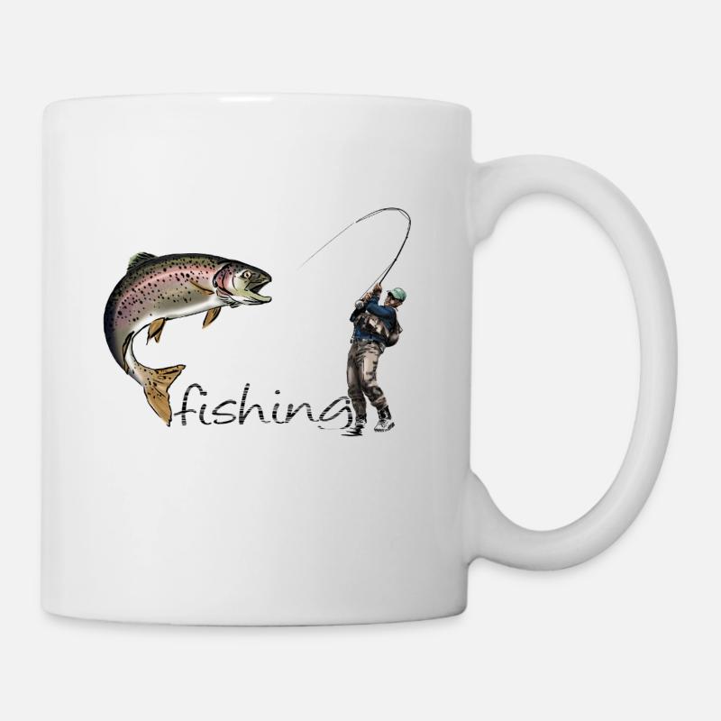 Pêche à la mouche - Mug blanc - blanc