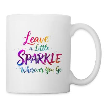 Regenbogen Glitzer Inspirierendes Zitat Design - Tasse - Weiß - Rechts