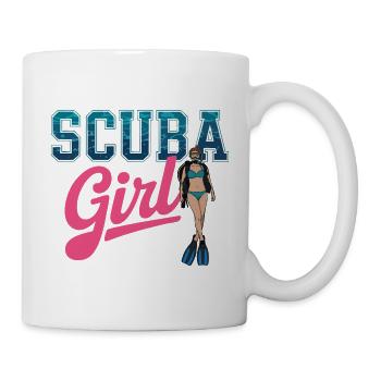 Scuba Girl Diving Design - Mug - white - Right