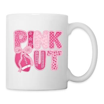 Pink Out Brustkrebs Fußball - Tasse - Weiß - Rechts