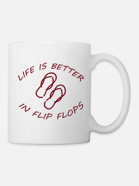LA VIE EST MEILLEURE EN TONGS - Mug blanc - blanc