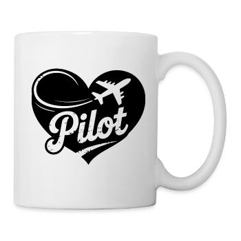 Pilot Herz Design - Tasse - Weiß - Rechts