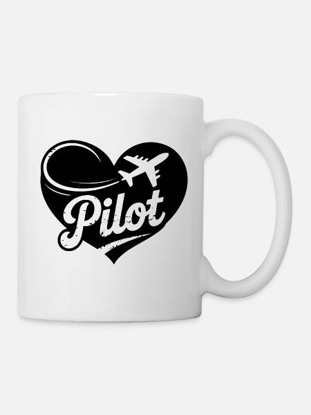 Pilot Herz Design - Tasse - Weiß