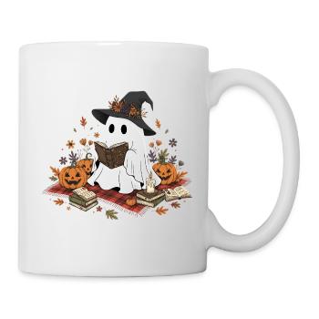 Witch Witch with Pumpkins and Magic Book - Mug - white - Right