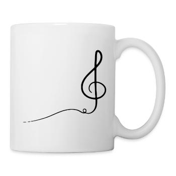 Abstrakte Darstellung der Violinschlüsselmusik - Tasse - Weiß - Rechts