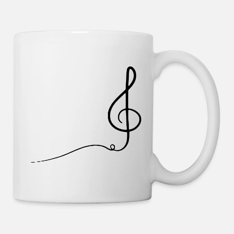 Abstrakte Darstellung der Violinschlüsselmusik - Tasse - Weiß