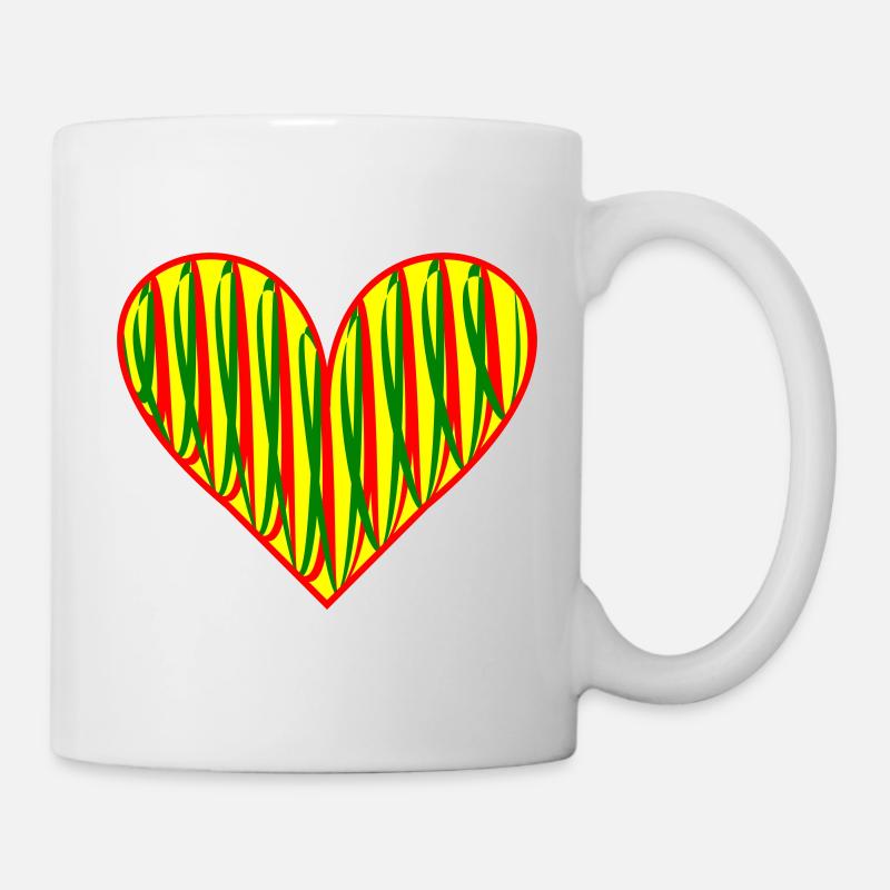 Abstract heart with colorful pattern - Mug - white
