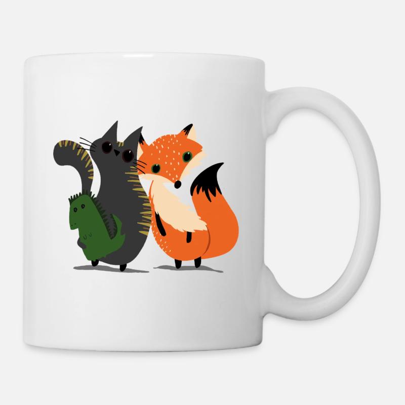 Die Katze und der Fuchs - Tasse - Weiß