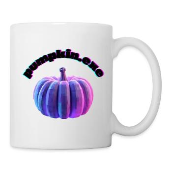 Pumpkin.exe – Futuristic Holographic Pumpkin Hello - Mug - white - Right