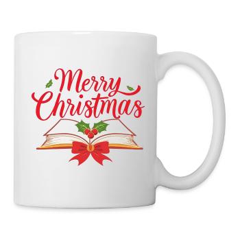 Merry Bookmas – Fine Line Book Design - Mug - white - Right