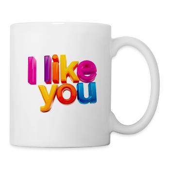 Je t’aime bien - Salutation d’amour 3D colorée - Mug blanc - blanc - Droite