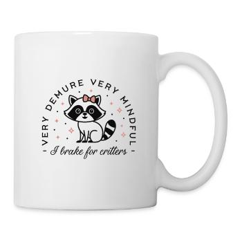 Drôle de conducteur je freine pour les bestioles raton laveur animaux - Mug blanc - blanc - Droite