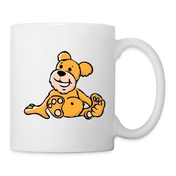 Cheerful cartoon bear sitting - Mug - white - Right