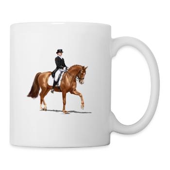 Dressage rider in an elegant outfit - Mug - white - Right