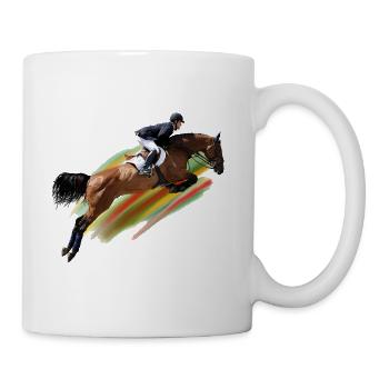 Jumping Rider with Rainbow Stripes - Mug - white - Right