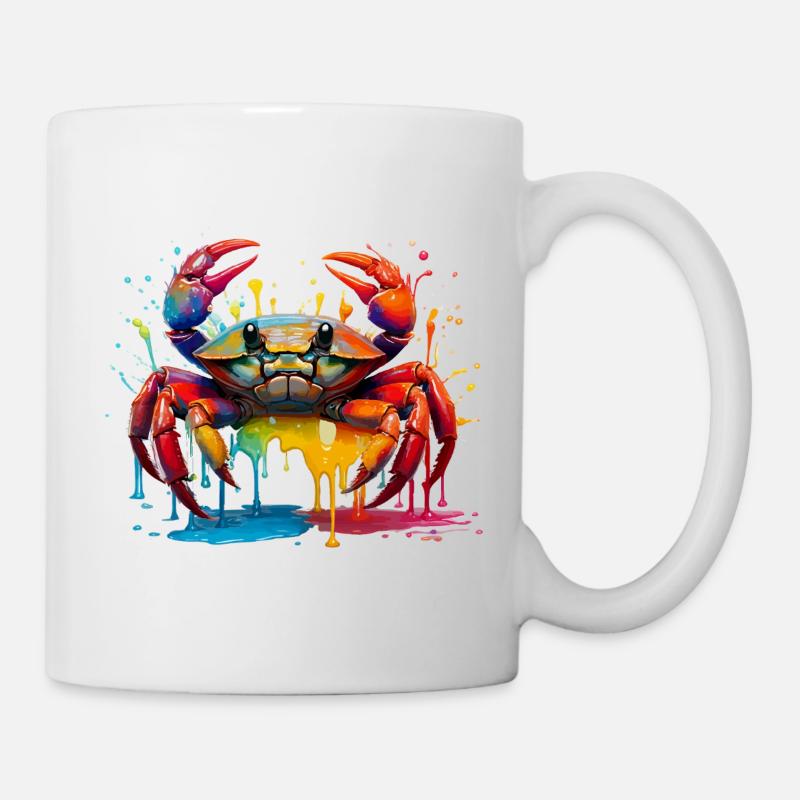 Explosion de couleur Crabe Art - Mug blanc - blanc