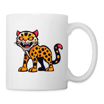 Leopard Halloween Comic Lustig - Tasse - Weiß - Rechts