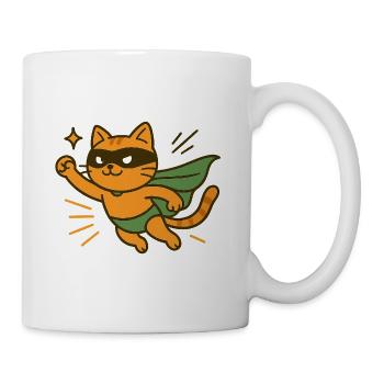 Chat Superhéros Orange Cape - Mug blanc - blanc - Droite