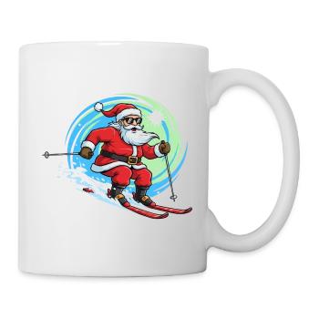 Christmas Man Skiing Winter Fun - Mug - white - Right