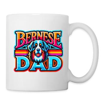 Papa Bernois Arc-en-ciel Rétro, Père Chien - Mug blanc - blanc - Droite