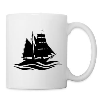 black boat and travel - Mug - white - Right