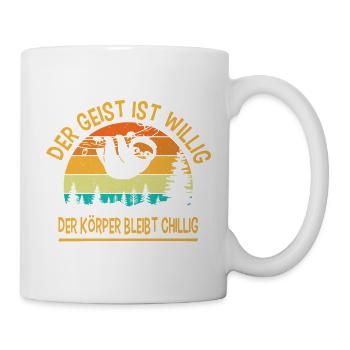 Faultier Lustige Sprüche Fun Outfits  - Tasse - Weiß - Rechts
