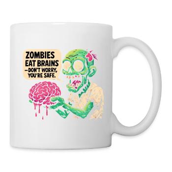 Zombie Gehirn Spaß Retro - Tasse - Weiß - Rechts