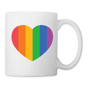 Herz mit Pride Streifen - Tasse - Weiß - Rechts