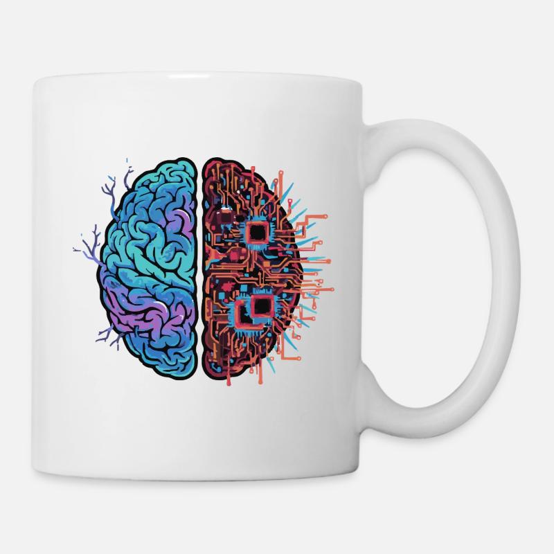 Robotergehirn Technologie Robotik - Tasse - Weiß