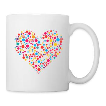 Spotty Dot Speckled Heart Mosaic - Mug - white - Right