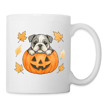 Bulldog in a Halloween Pumpkin - Mug - white - Right
