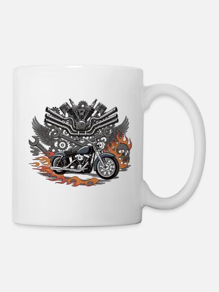 Flammencruiser Motorkraft - Tasse - Weiß