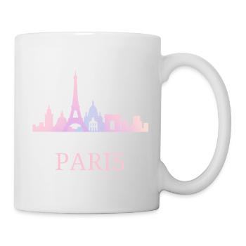 Ambiance pastel de la silhouette de la ligne d’horizon de Paris - Mug blanc - blanc - Droite