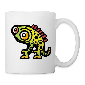Caméléon Halloween Bande dessinée drôle - Mug blanc - blanc - Droite