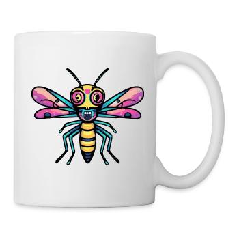 Libellule Halloween Bande dessinée drôle - Mug blanc - blanc - Droite