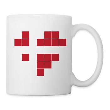 Pixel Heart Drapeau du Danemark - Mug blanc - blanc - Droite