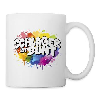 Schlager is colorful rainbow LGBTIQ - Mug - white - Right
