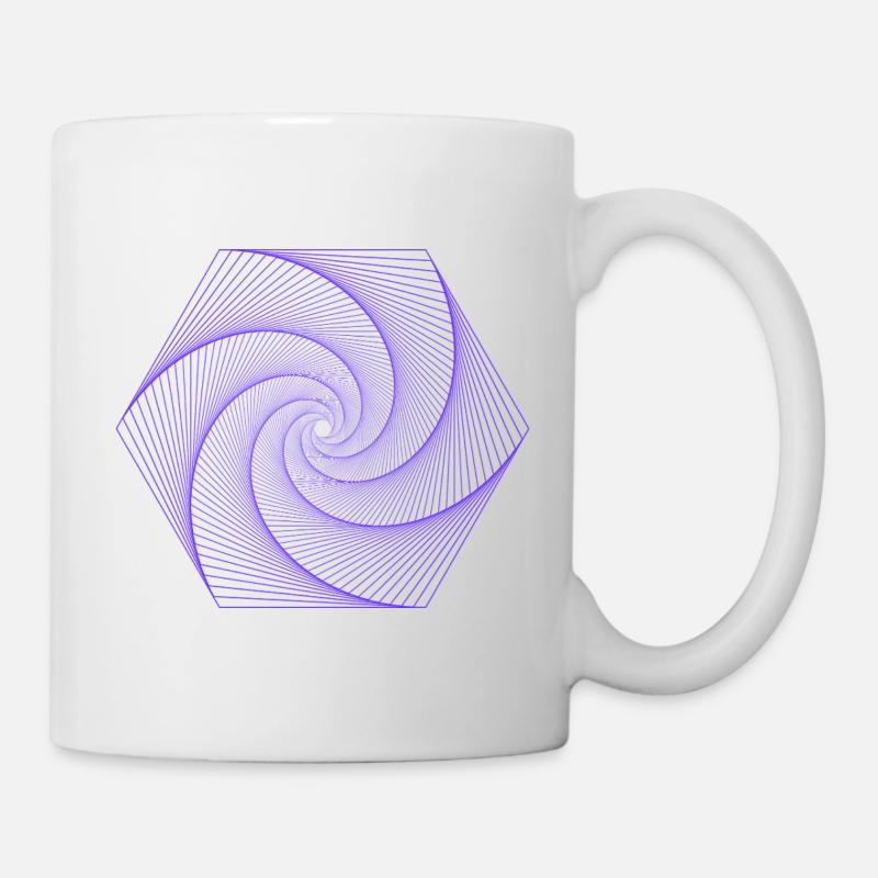Spirale im hexagonalen Muster - Tasse - Weiß