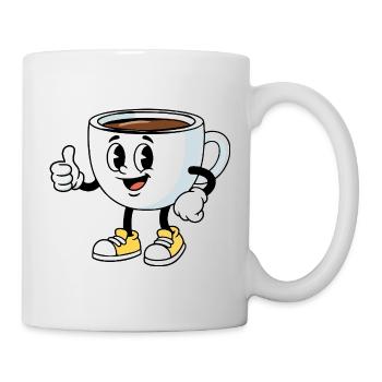 Cartoon Kaffeetasse Lustiger Kaffee Comic - Tasse - Weiß - Rechts